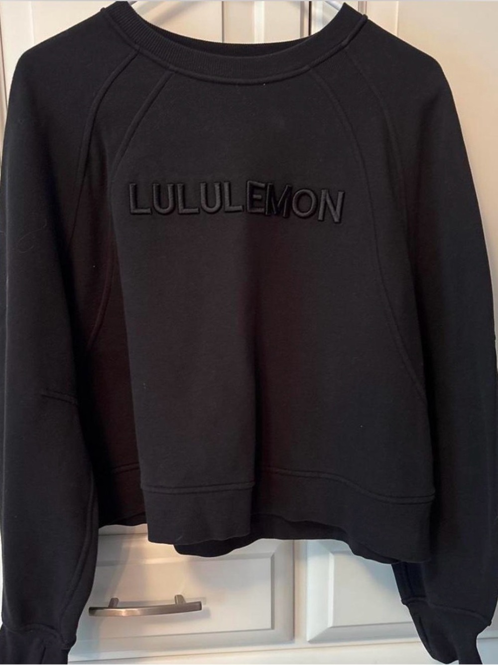 lululemon athletica Black Pullover Sweatshirt with Raised Logo M/L